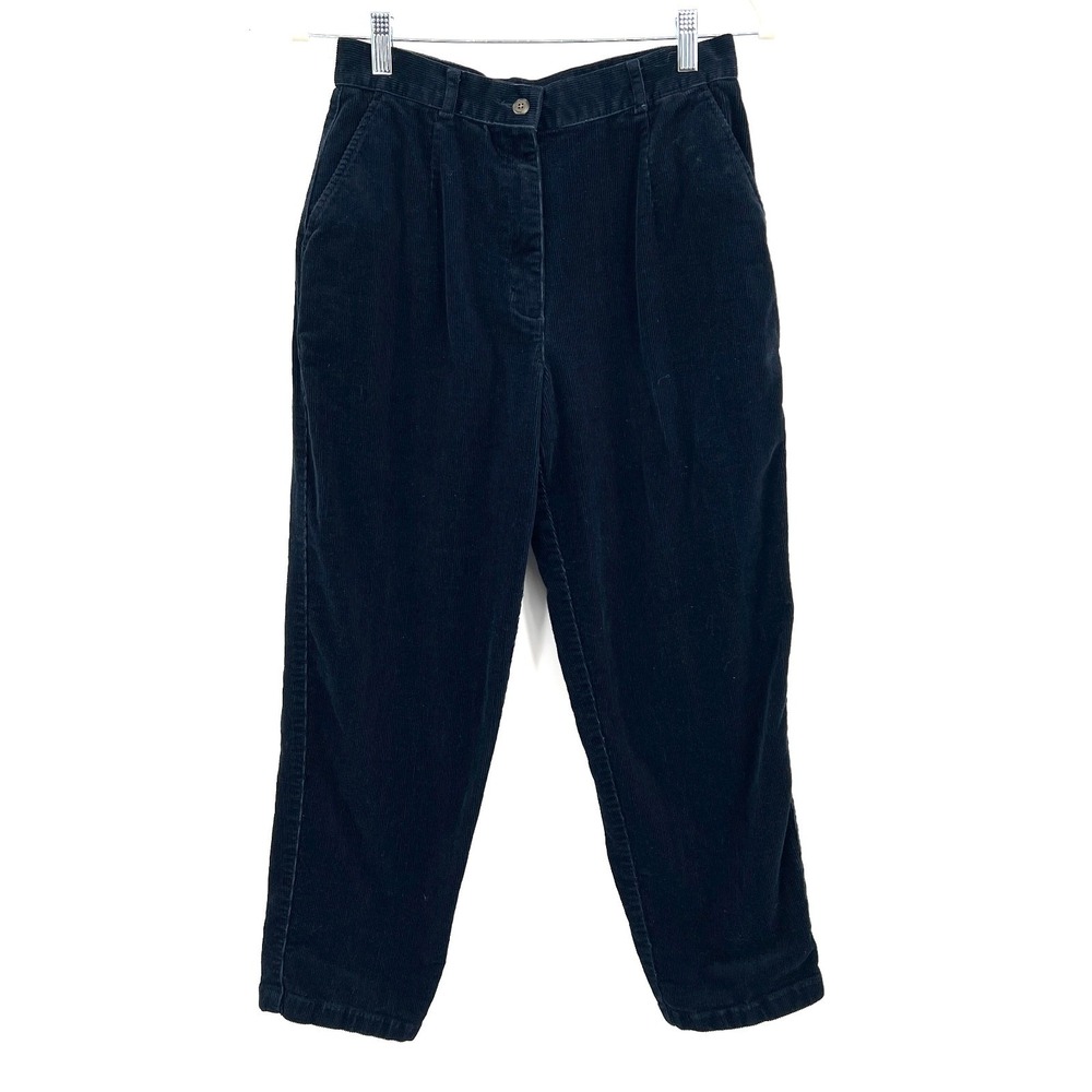 L.L. Bean navy corduroy pants mid rise cottagecore retro eclectic grandpa 10 P